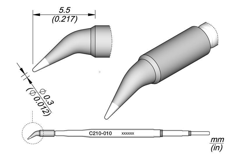 JBC Cartridge Conical Bent Ø 0.3 (C210010)