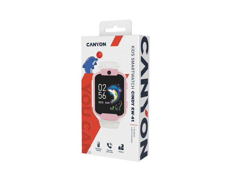 Canyon Kids Smart Watch KW-41 Cindy 1.69" Camera No GPS White Pink