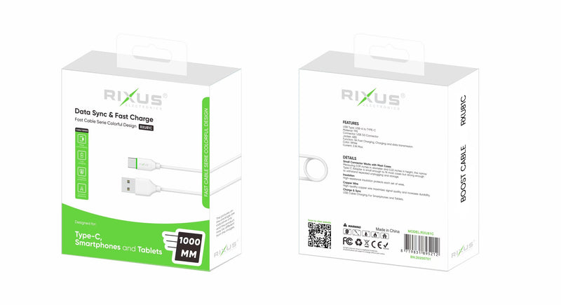 Rixus RXU81C USB Cable Fast Cable Serie For Type C