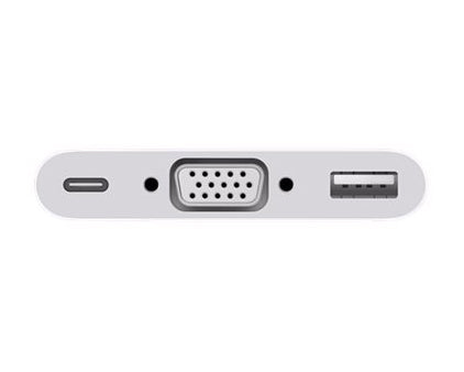 Apple USB-C To Multiport Adaptor (USB-C, USB-A, VGA)  For MacBook 15cm White (MJ1L2ZM/A)