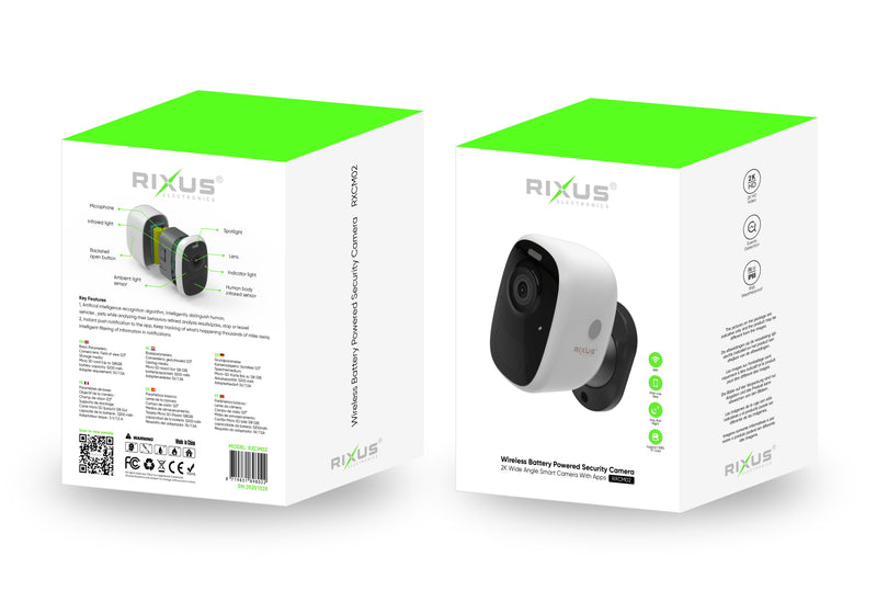 Rixus RXCM02 Wireless Battery Powered Security Camera