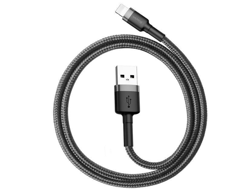 Baseus Cafule Cable USB For iP 2.4A 0.5m Gray+Black (CALKLF-AG1)