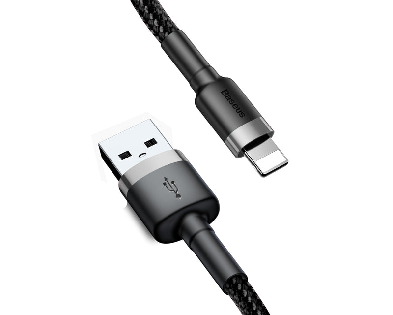 Baseus Cafule Cable USB For iP 2.4A 0.5m Gray+Black (CALKLF-AG1)