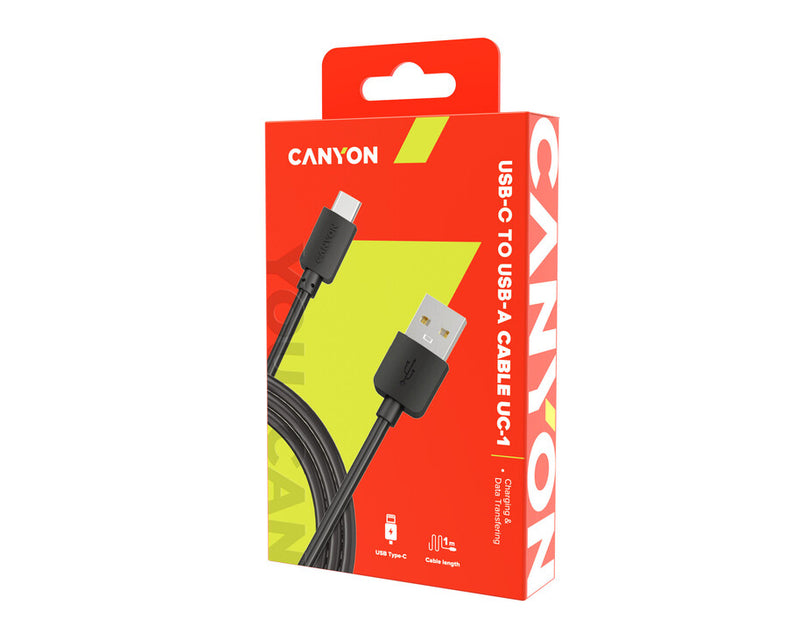 Canyon UC-1 USB Type C USB 2.0 Cable 1Mtr Black