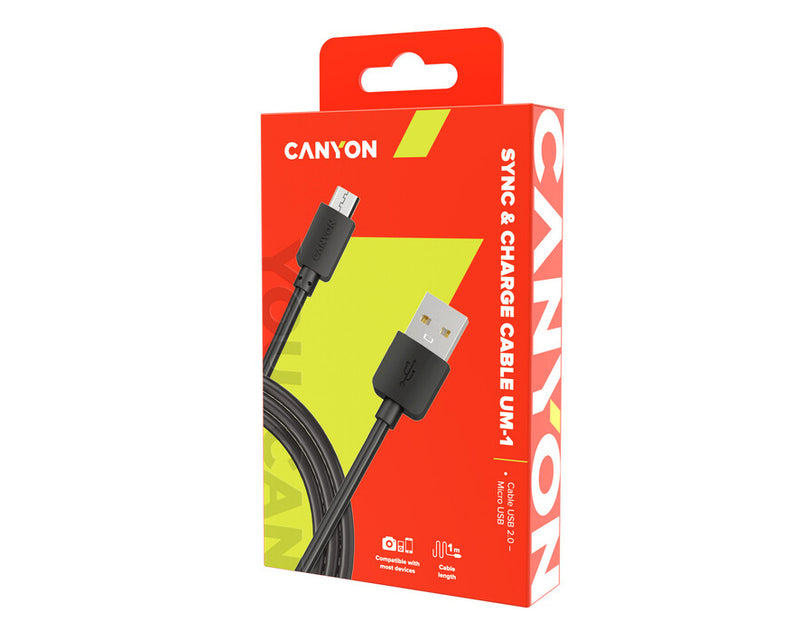 Canyon UM-1 Micro USB Cable 5W 1Mtr Black